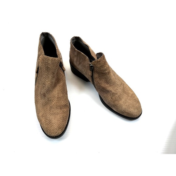 Eileen Fisher Tuck2 Ankle Booties Women 9 EUC Snake Skin Leather Zip Closure - Picture 11 of 11